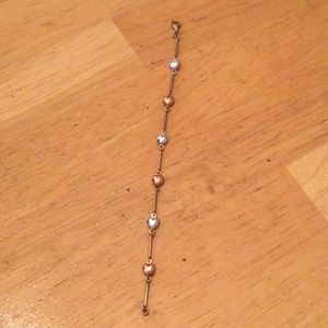 Two tone heart bracelet
